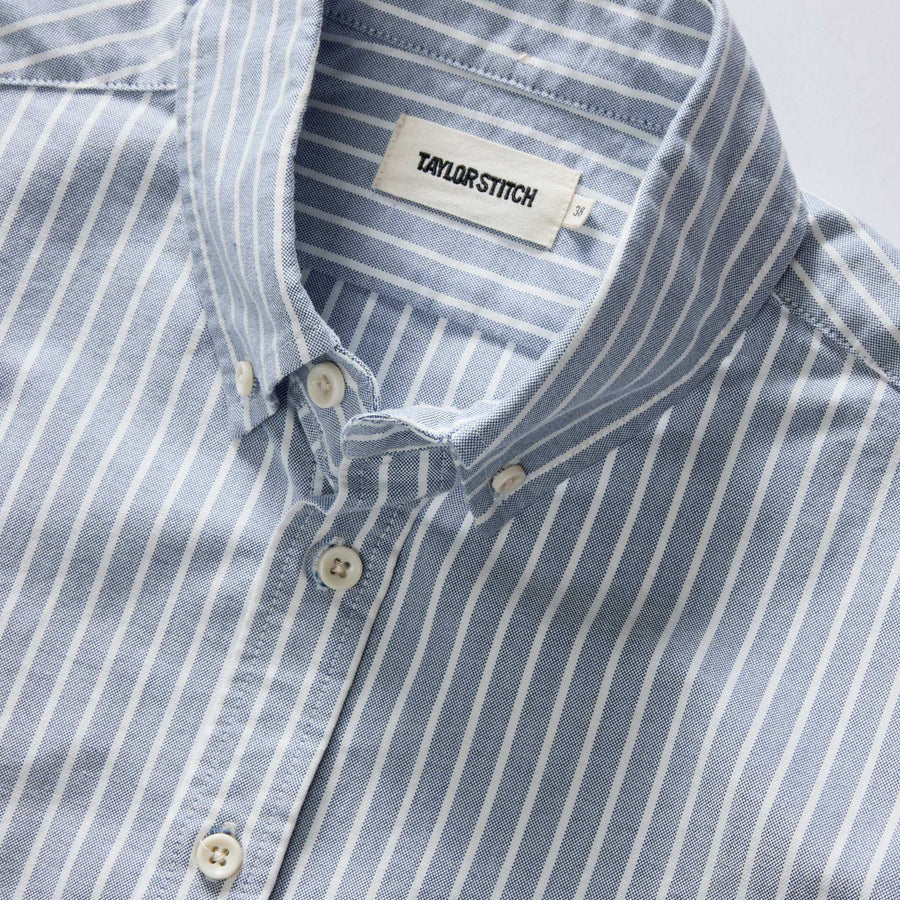 Taylor Stitch LS Oxford Shirt in Blue Sky Stripe