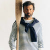Taylor Stitch LS Tee in Vintage White Stripe Indigo
