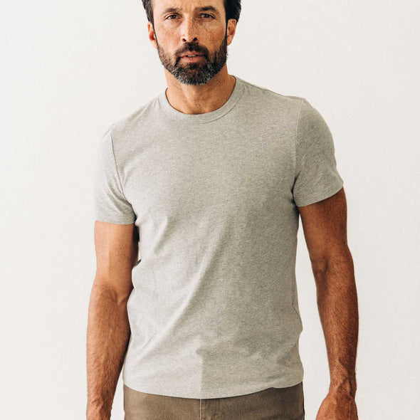 Taylor Stitch Organic Cotton SS Tee in Heather Grey