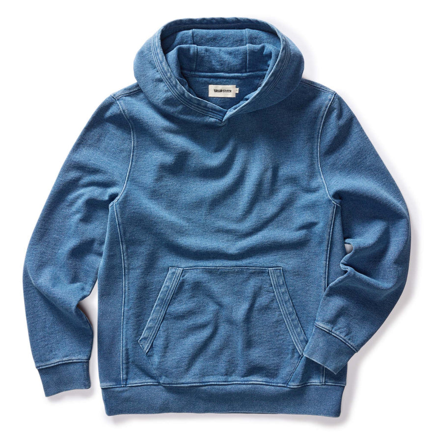 Taylor Stitch Apres Hoodie in Washed Indigo Terry