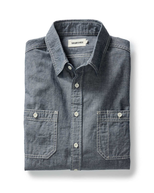 Taylor Stitch Utility Shirt in Rinsed Indigo Nep