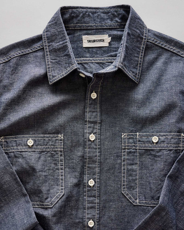 Taylor Stitch Utility Shirt in Rinsed Indigo Nep