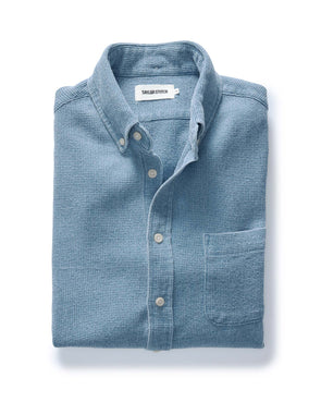 Taylor Stitch Jack LS Shirt in Washed Indigo Waffle