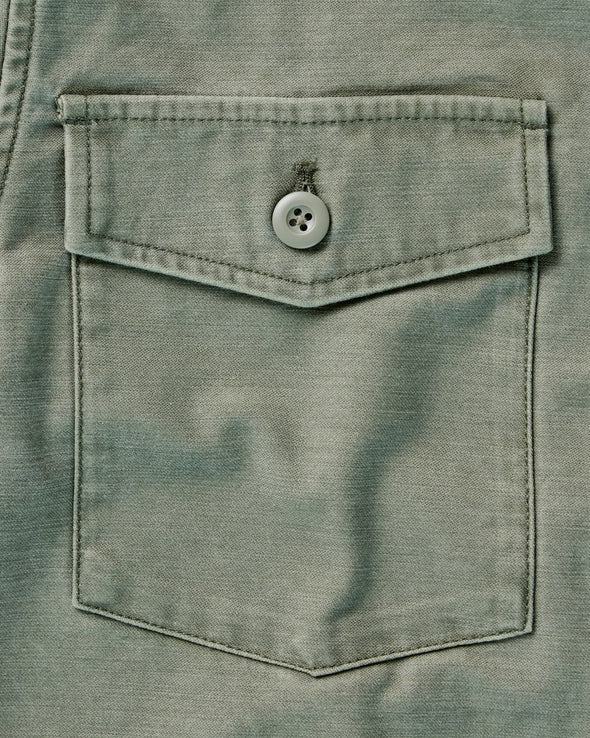 Taylor Stitch Surplus Shirt in Feild Olive Reverse Sateen