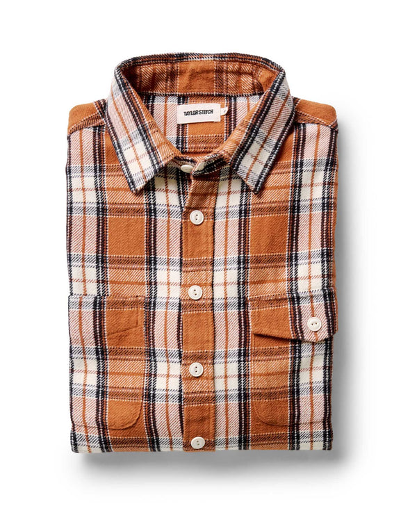 Taylor Stitch Crater Shirt in Brick Plaid