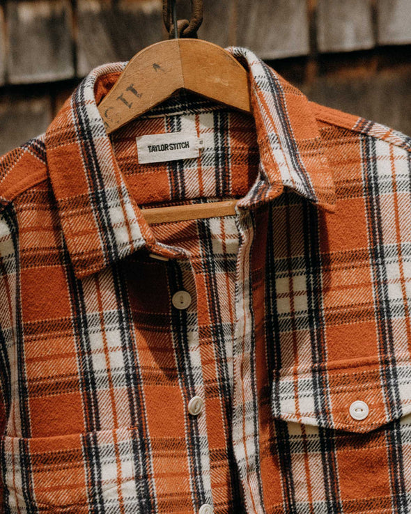 Taylor Stitch Crater Shirt in Brick Plaid