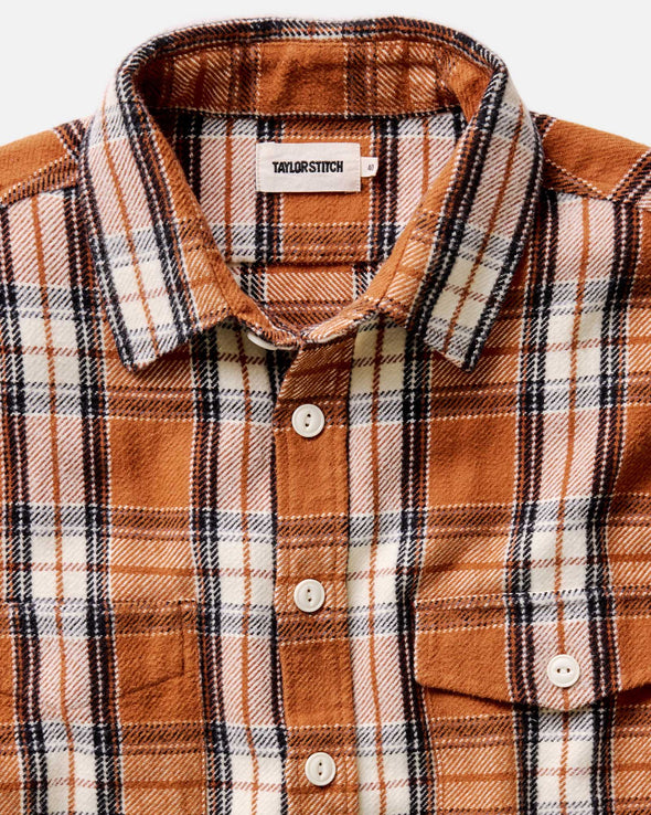 Taylor Stitch Crater Shirt in Brick Plaid