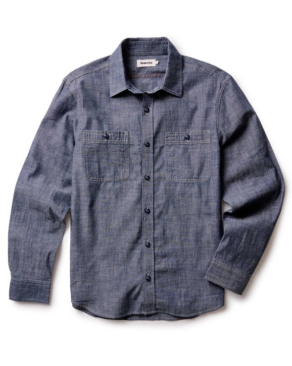 Taylor Stitch Foundry Shirt in Rinsed Indigo Chambray