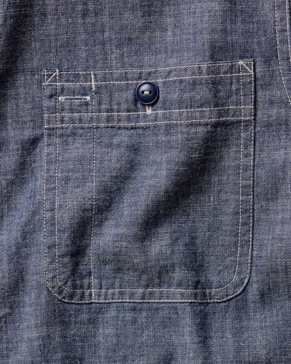 Taylor Stitch Foundry Shirt in Rinsed Indigo Chambray