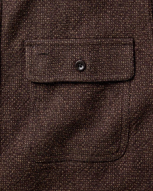 Taylor Stitch Ledge Shirt in Black Coffee Linen Tweed