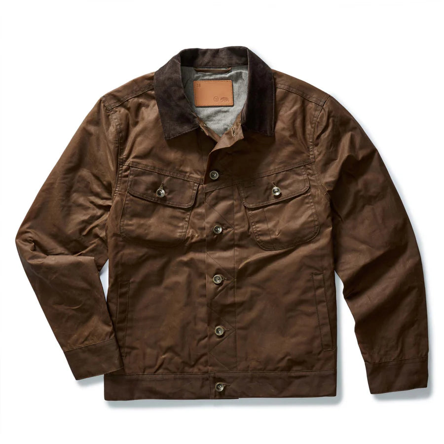 Taylor Stitch Long Haul Jacket in Dark Khaki Waxed Canvas