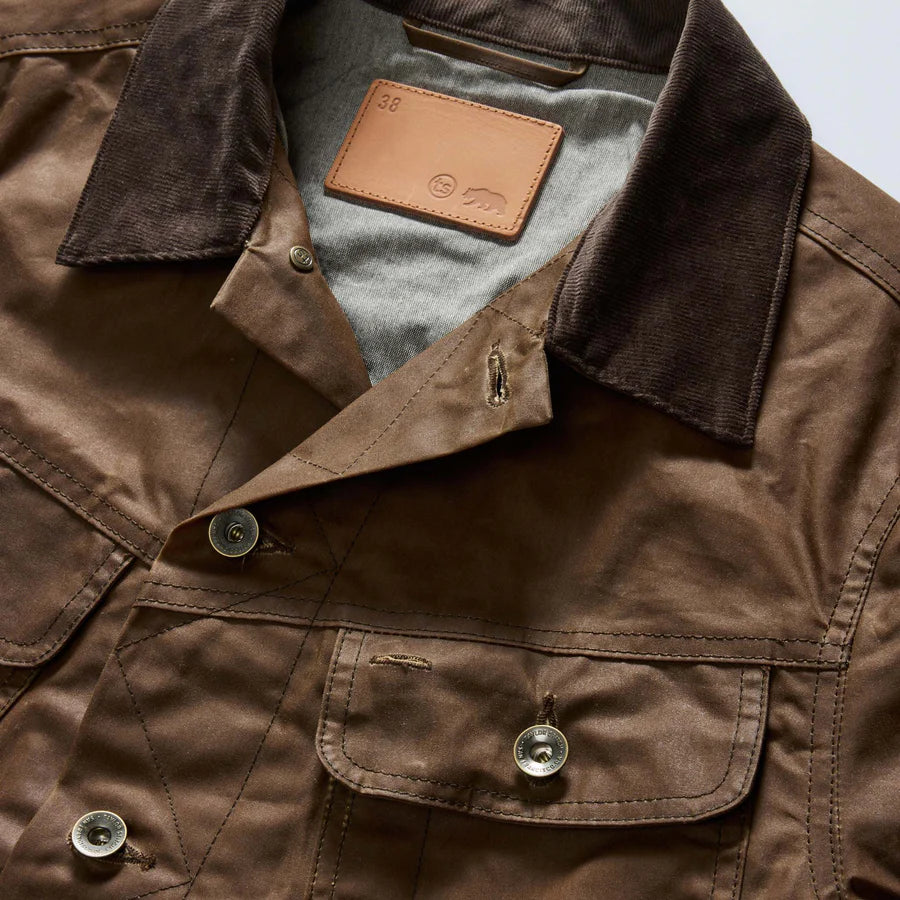 Taylor Stitch Long Haul Jacket in Dark Khaki Waxed Canvas