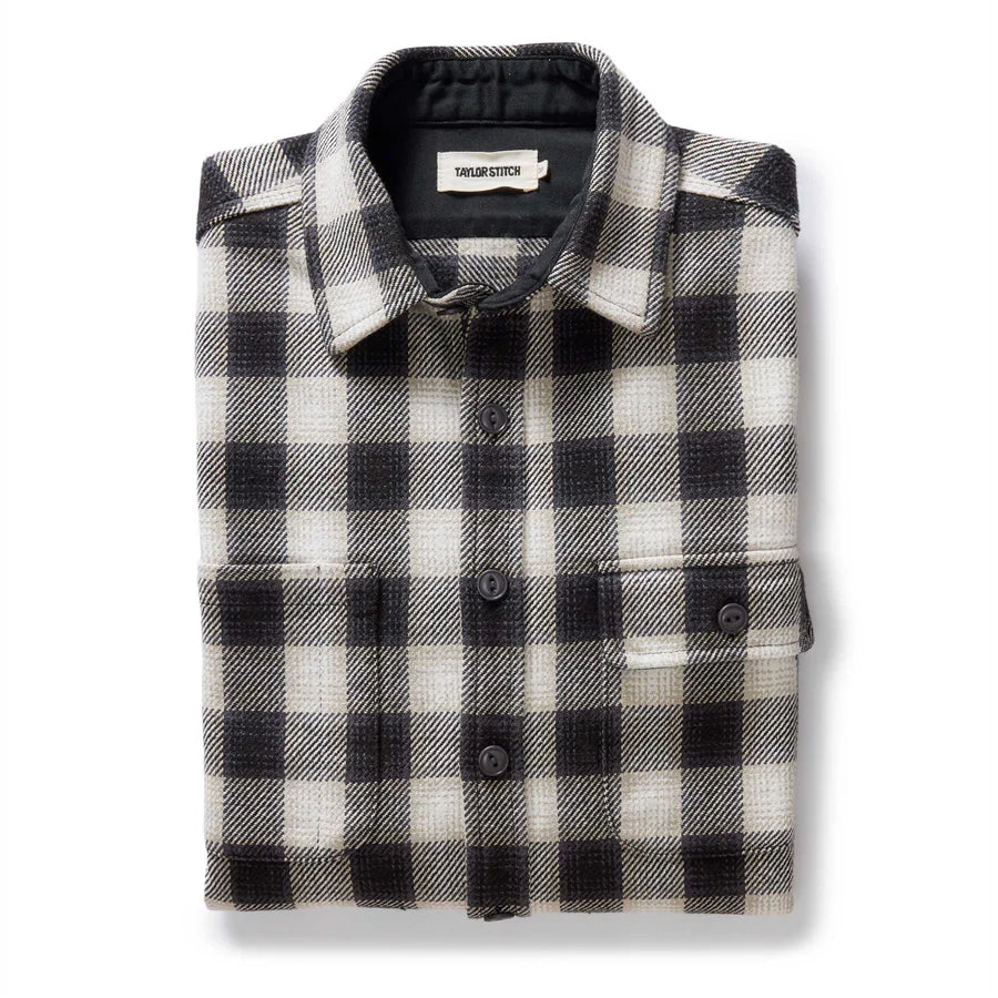 Taylor Stitch Moto Utility Shirt in White Smoke Plaid