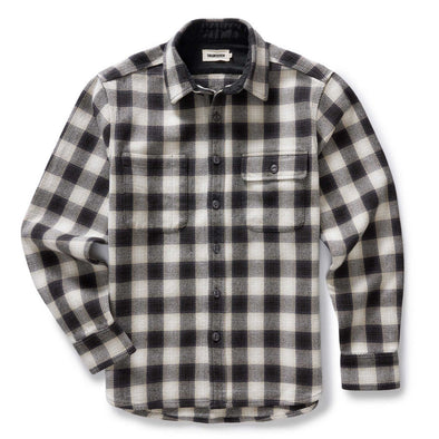 Taylor Stitch Moto Utility Shirt in White Smoke Plaid