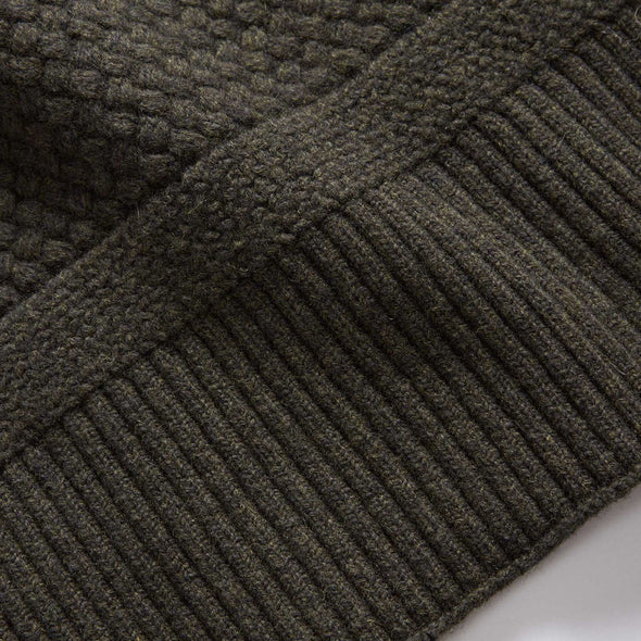 Taylor Stitch Textured Knit Scarf in Heather Loden Merino