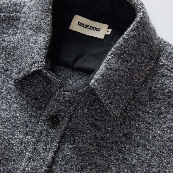 Taylor Stitch Connor Overshirt in Heather Ash Boucle