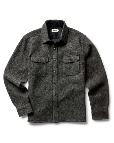 Taylor Stitch Connor Overshirt in Heather Olive Boucle
