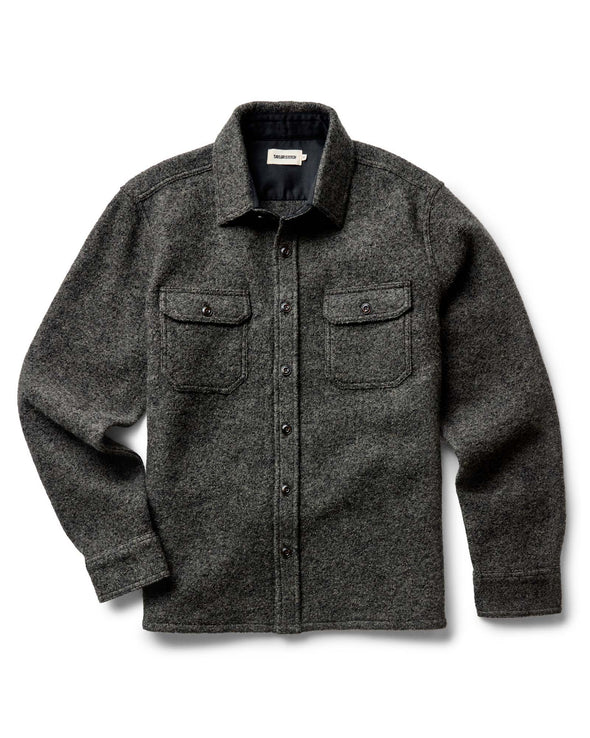 Taylor Stitch Connor Overshirt in Heather Olive Boucle