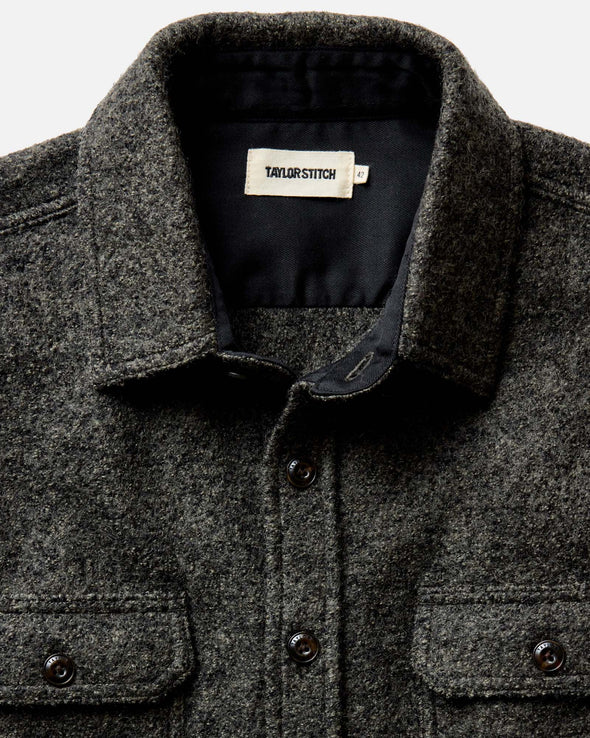 Taylor Stitch Connor Overshirt in Heather Olive Boucle