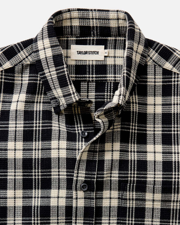 Taylor Stitch Jack LS Shirt in Coal Plaid Waffle