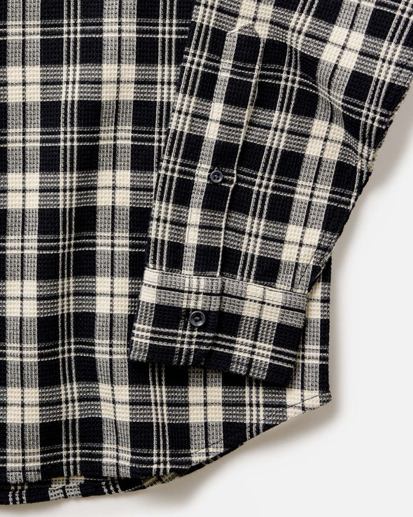 Taylor Stitch Jack LS Shirt in Coal Plaid Waffle