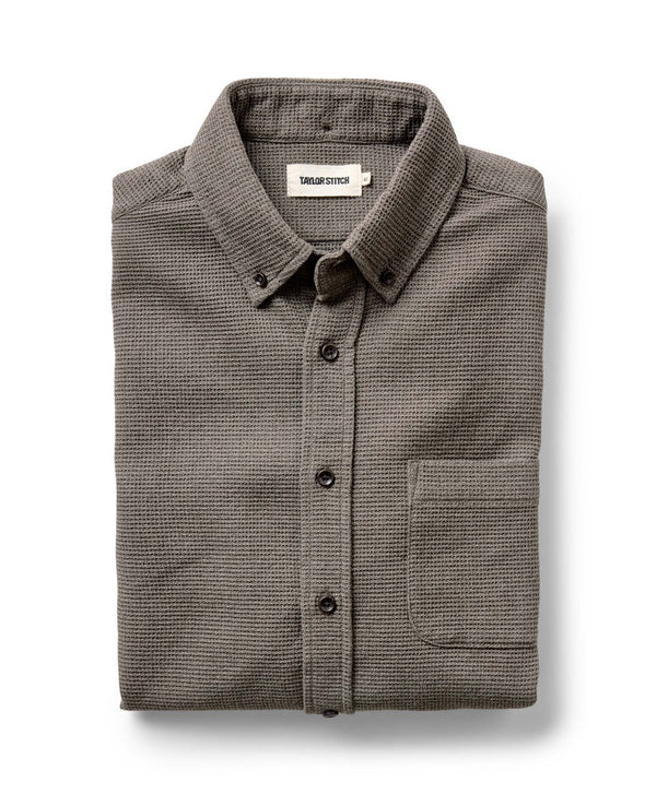 Taylor Stitch Jack LS Shirt in Fatigue Olive Waffle