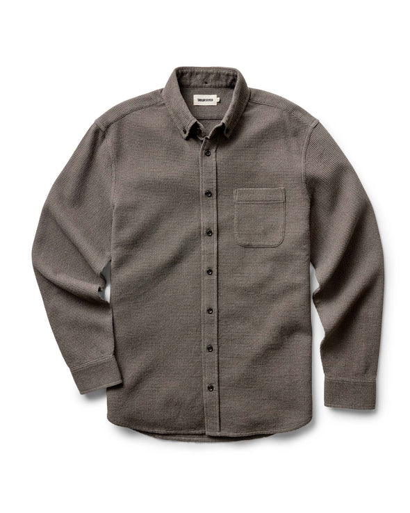 Taylor Stitch Jack LS Shirt in Fatigue Olive Waffle