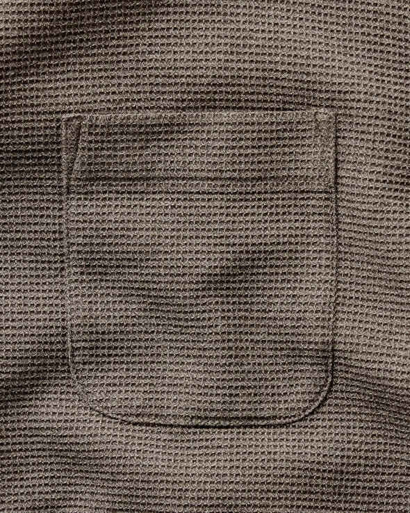 Taylor Stitch Jack LS Shirt in Fatigue Olive Waffle