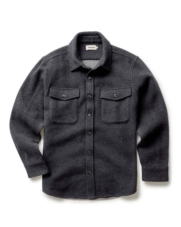 Taylor Stitch Maritime LS Shirt Jacket in Heather Charcoal Wool