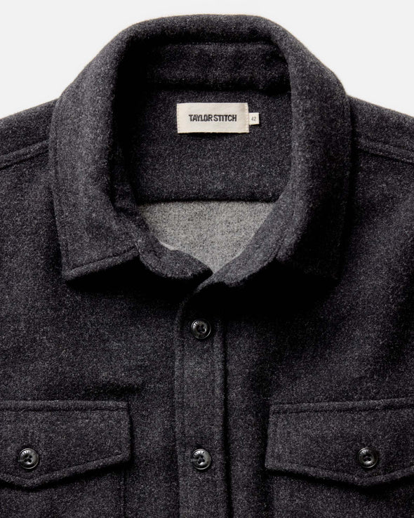Taylor Stitch Maritime LS Shirt Jacket in Heather Charcoal Wool