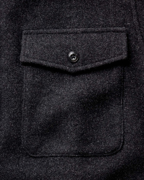 Taylor Stitch Maritime LS Shirt Jacket in Heather Charcoal Wool