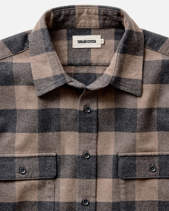 Taylor Stitch Yosemite LS Shirt in Heather Sable Buffalo Check
