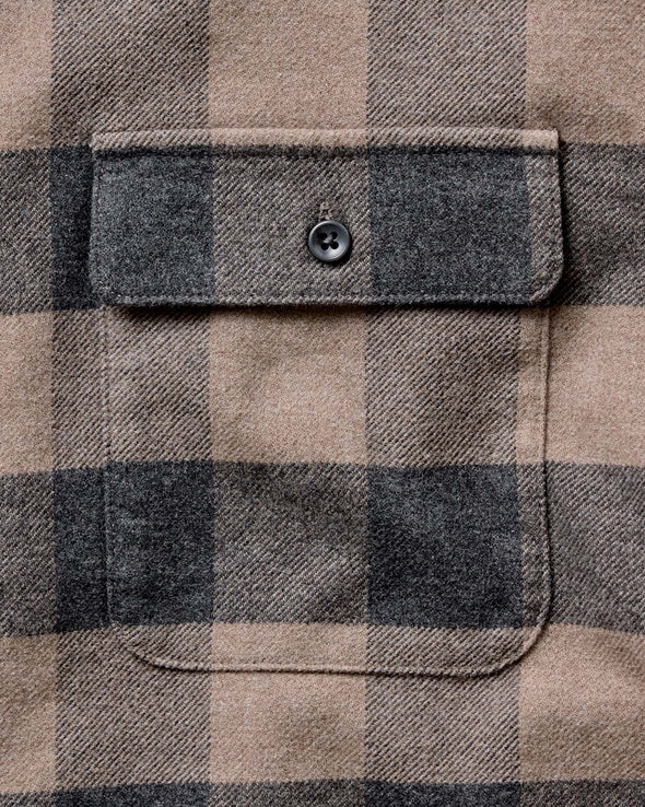 Taylor Stitch Yosemite LS Shirt in Heather Sable Buffalo Check