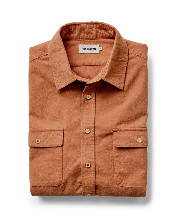 Taylor Stitch Yosemite LS Shirt in in Summit Orange