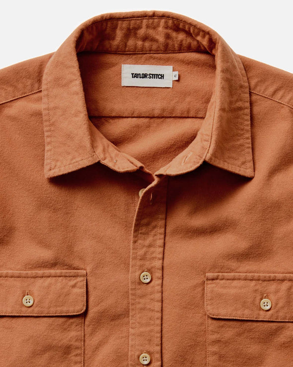 Taylor Stitch Yosemite LS Shirt in in Summit Orange