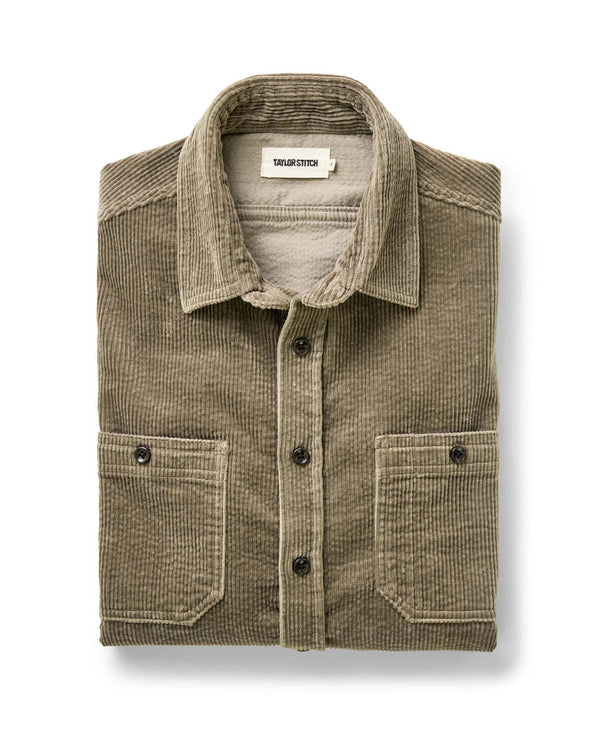 Taylor Stitch Utility Shirt in Fatigue Olive Corduroy