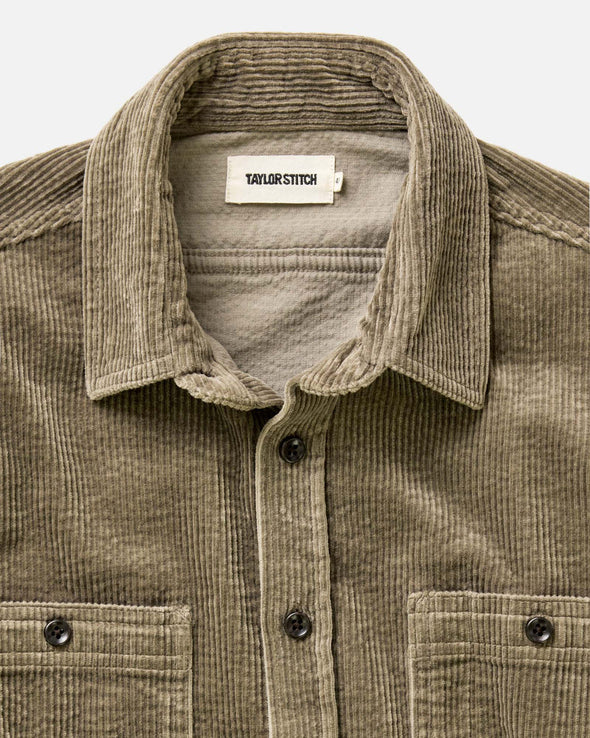 Taylor Stitch Utility Shirt in Fatigue Olive Corduroy