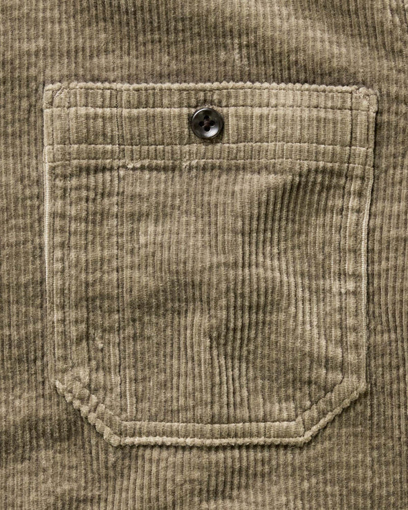 Taylor Stitch Utility Shirt in Fatigue Olive Corduroy
