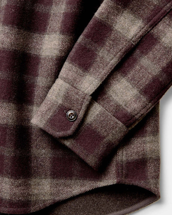 Taylor Stitch Maritime LS Shirt Jacket in Burgundy Plaid Wool