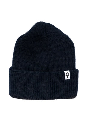 American Trench Merino Cardigan Stitch Beanie in Navy