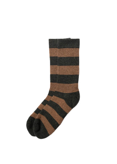 American Trench Supermerino Socks in Olive/Brown