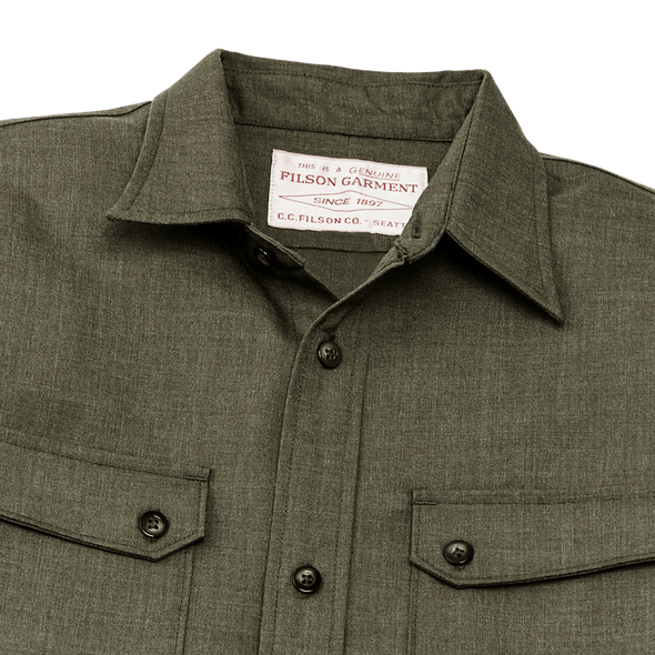 Filson Worsted Wool Guide Shirt in Forest Green Hunter