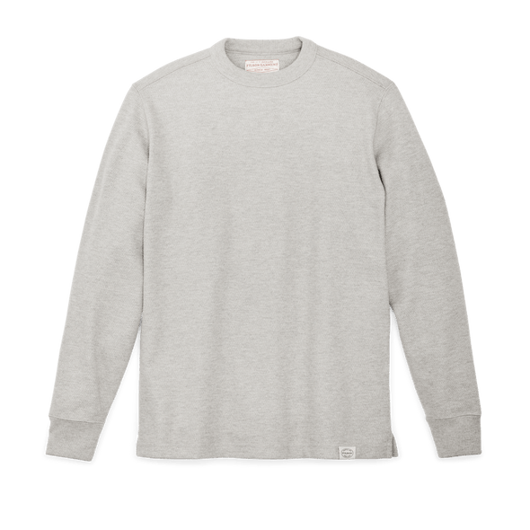 Filson Waffle Knit Thermal Crewneck in Light Heather Gray