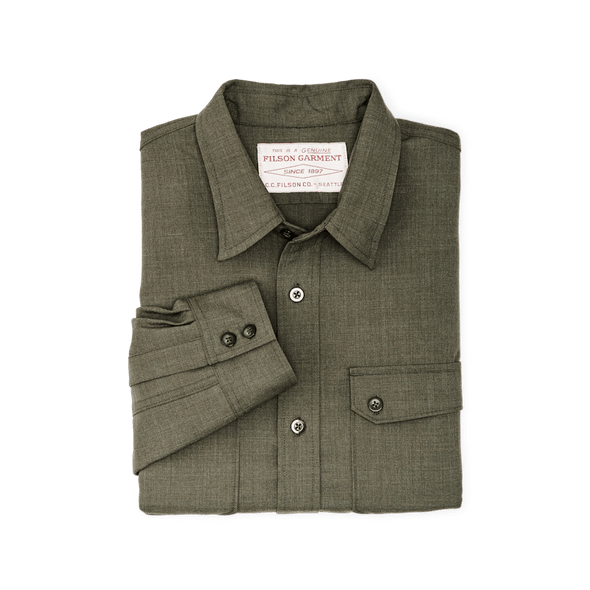 Filson Worsted Wool Guide Shirt in Forest Green Hunter