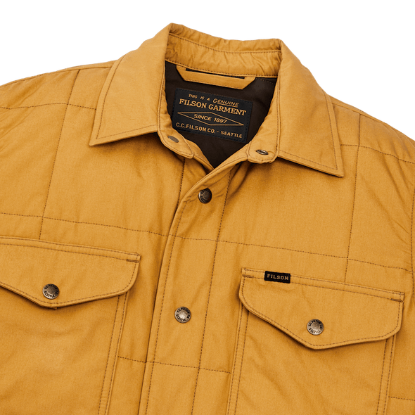 Filson Cover Cloth Quilted Jac-shirt in Yellow Ochre