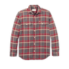 Filson Vintage Flannel Work Shirt in Gray Red Multi Plaid