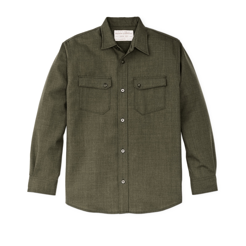 Filson Worsted Wool Guide Shirt in Forest Green Hunter