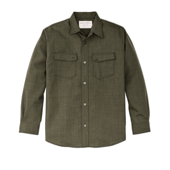 Filson Worsted Wool Guide Shirt in Forest Green Hunter