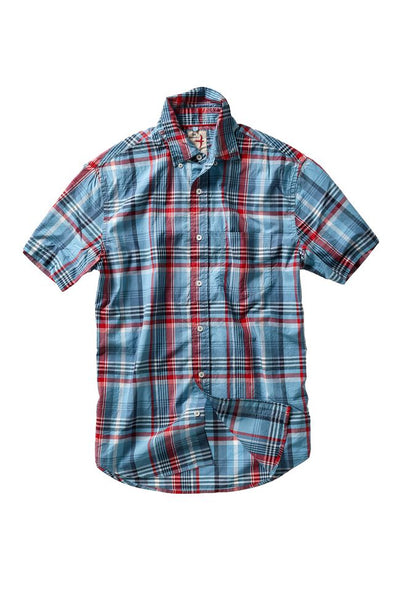 Relwen SS Madras Campshirt in Light Blue Multi