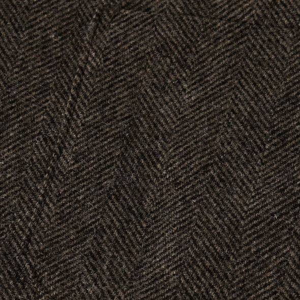 Portuguese Flannel Labura Wool Overshirt in Brown Herringbone